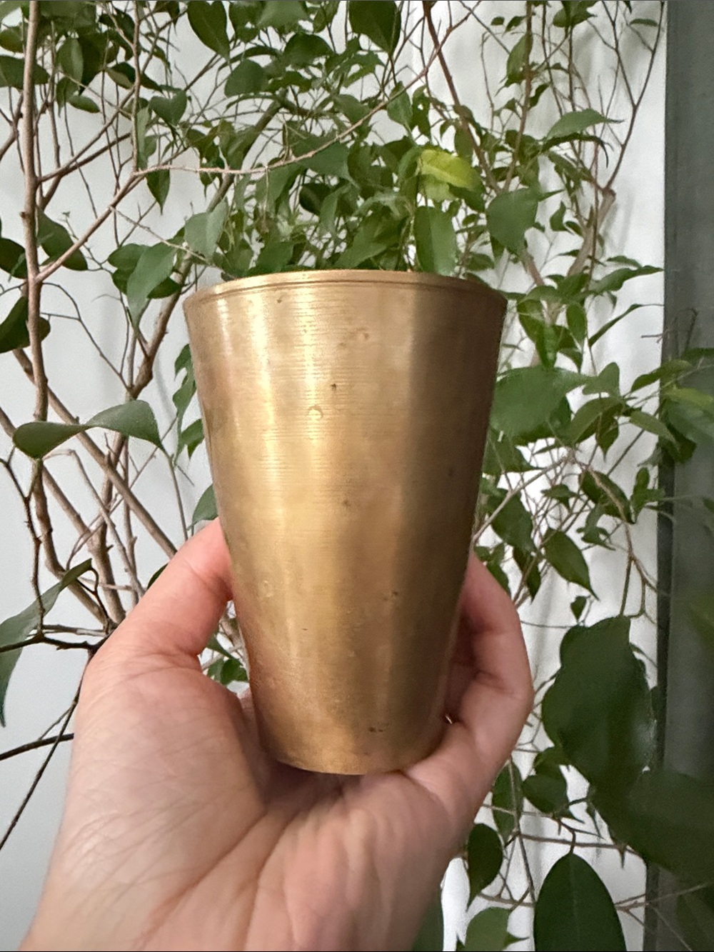 Vintage Brass Tapered Cup - Warm Gold Finish